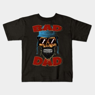 Bad Dad Biker Skull Kids T-Shirt